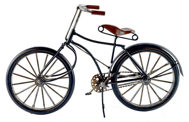 Old Black Frame Bicycle Repro Metal Model - Click Image to Close